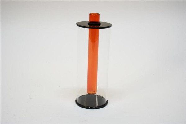 Vase Reagenzglas rund orang/s. FB; ca. 9x9x21cm