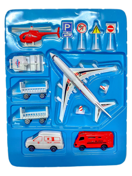 Flughafen Spiel-Set sort. GK ca. 39,5x26x6 cm