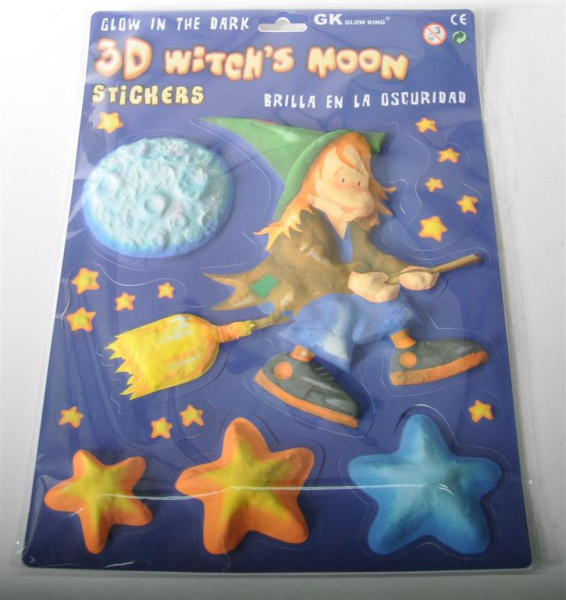 3D Bild Witch`s Moon, glow in the d. AK, ca. 33,5x24 cm