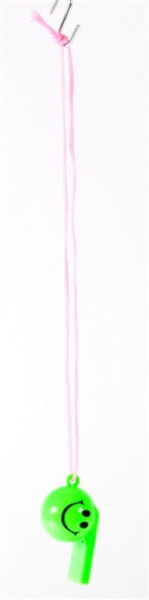 Pfeife Smile 5 Farb sort m.Schnur OPP, ca. 5x3 cm