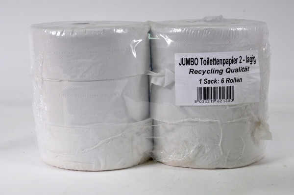 6 Rollen Jumbo Toilettenpapier 2lagig Recycling Qualität