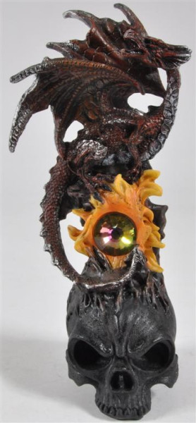 Drache bunt auf Totenkopf BB ca. 11,5x9,5x24,5cm