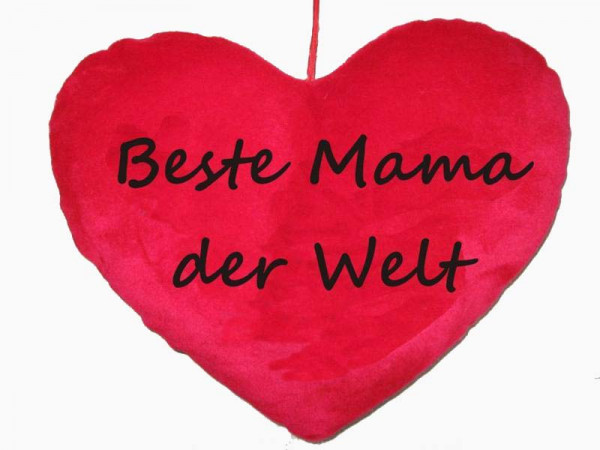 Herzkissen Beste Mama der Welt PB, ca. 25 cm