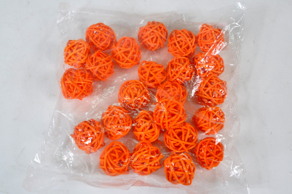 Rattanball orange 24er Beutel OPP ca. 3cm D "10261081500