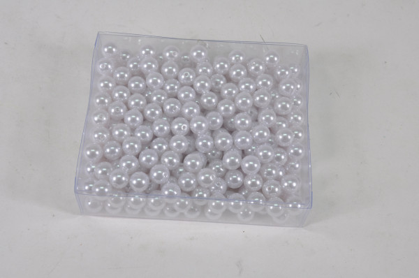 Perlen rund weiss ca. 12mm ca. 250gr.