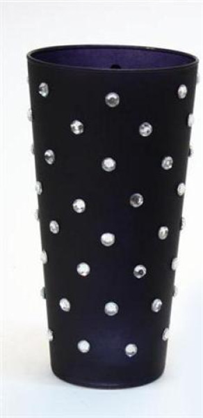 Vase schwarz BB; ca. D: 10cm H: 20cm