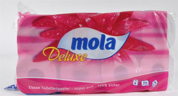 Toilettenpapier "Mola Deluxe" 8 Rollen a 150 Blatt 4 lagig