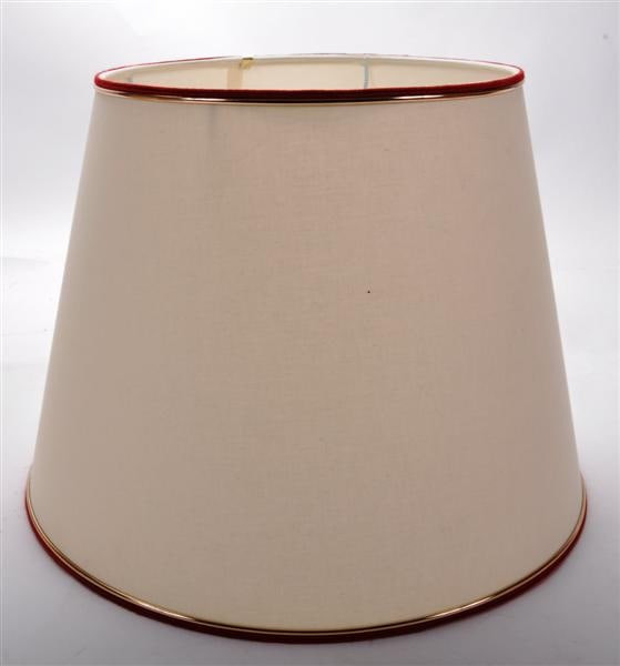 Lampenschirm creme m. rot-gold Verzierung PB, ca. D: 40cm, H: 30cm