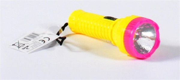 Taschenlampe 2-farbig sort. DIS, ca.11x3,8 cm