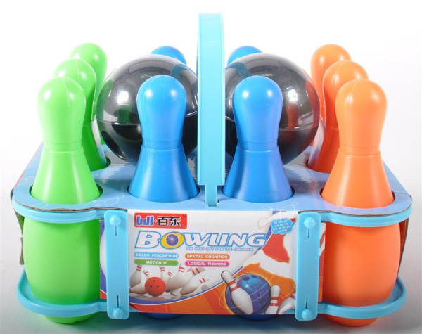 Bowling Set, 10 Kegeln+2 Bälle Kegel ca. 15 cm