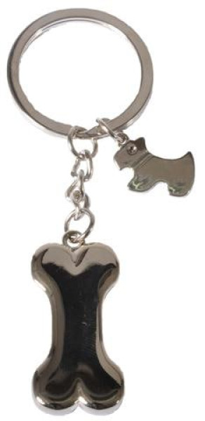 SK Knochen u. Hund AK, ca. SK D:3,3 cm, Figur: 4x2 cm