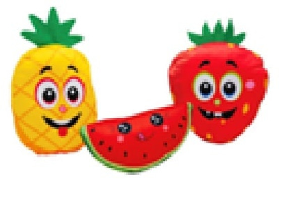 Plüsch Kissen Früchte sort beids. bedruckt ca. 12cm