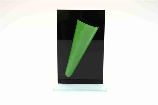 Vase grün/schwarz FB; ca. 18x8x26,5cm