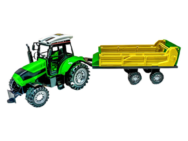Traktor m. Anhänger PVC Box ca. 55x15x16 cm