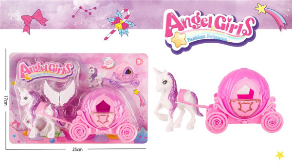 Prinzessinenkutsche mit Einhorn AK ca. 25x17cm